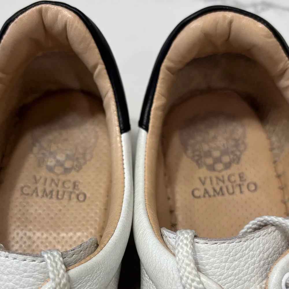 Vince Camuto leather White and Black Espadrille Sneakers
